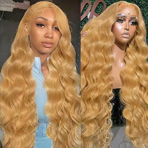 Honey Blonde Lace Front Wig Human Hair xHoney Blonde Wig Human Hair # Colored Body Wave Blonde Lace Front Wigs Human Hair % Density