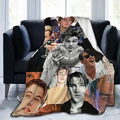 Leonardo Dicaprio Collage Flannel Blanket Lightweight Cozy Bed Blankets Soft Throw Blanket Fit Couch Sofa Suitable for All SeasonX