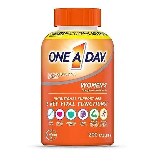 ONE A DAY Womens Complete Daily Multivitamin with Vitamin A, B , C, D, and E, Calcium and Magnesium, Immune Health Support, Count