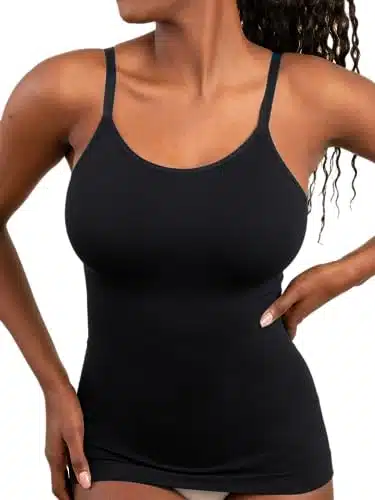 SHAPERMINT Womens Tops   Scoop Neck Cami   Tank Top for Women, Camisole for Women, Tummy Control Shapewear Black