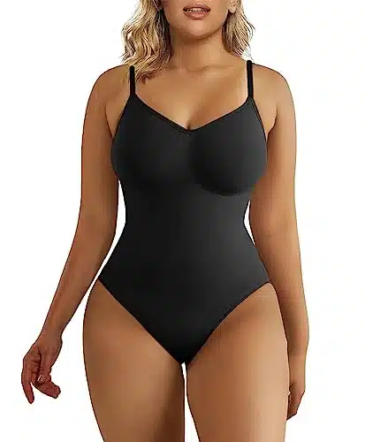 SHAPERX Bodysuit for Women Tummy Control Shapewear Seamless Sculpting Thong Body Shaper Tank Top,SZBlack XXSXS