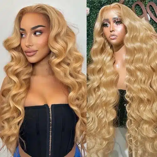 Selamun Inch Honey Blonde HD Lace Front Wig Human Hair Pre Plucked % Density x# Body Wave Colored Lace Front Wigs Human Hair glueless wigs human hair pre plucked With Baby Hai