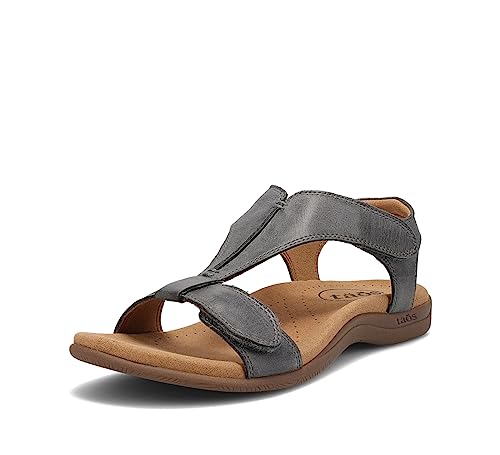 Taos The Show Premium Leather Women's Sandal   Experience Everyday Style, Comfort, Arch Support, Cooling Gel Padding and an Adjustable Fit for Exceptional Walking Comfort Stee