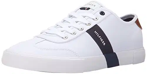Tommy Hilfiger Men's Pandora Sneaker, White Canvas ,